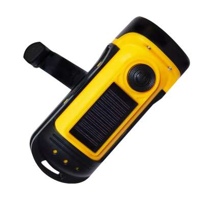 Emergency 3 LED waterproof hand crank mini solar power rechargeable led flashlight